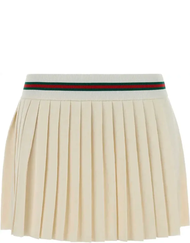 Ivory Jersey Mini Skirt