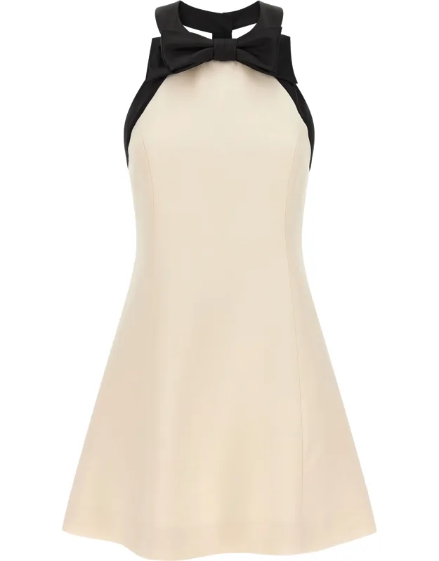 Bicolor Virgin Wool Short Dress