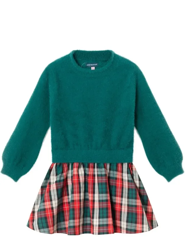Chenille/plaid Flannel Dress