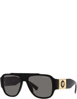Sunglasses Aviator Full Rim, Transparent Grey Frame And Dark Blue Lens