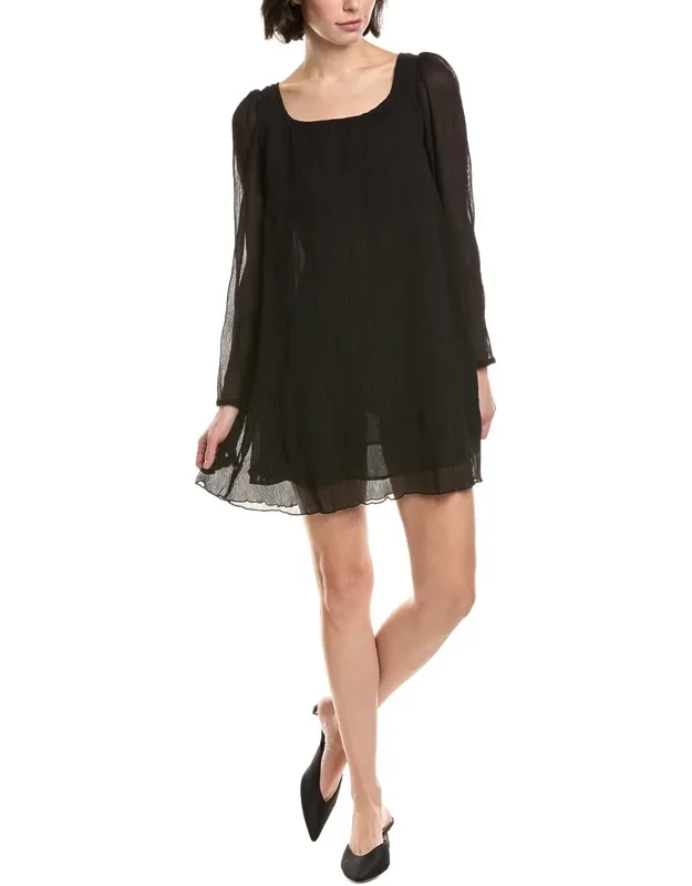 Pleated Georgette Mini Dress