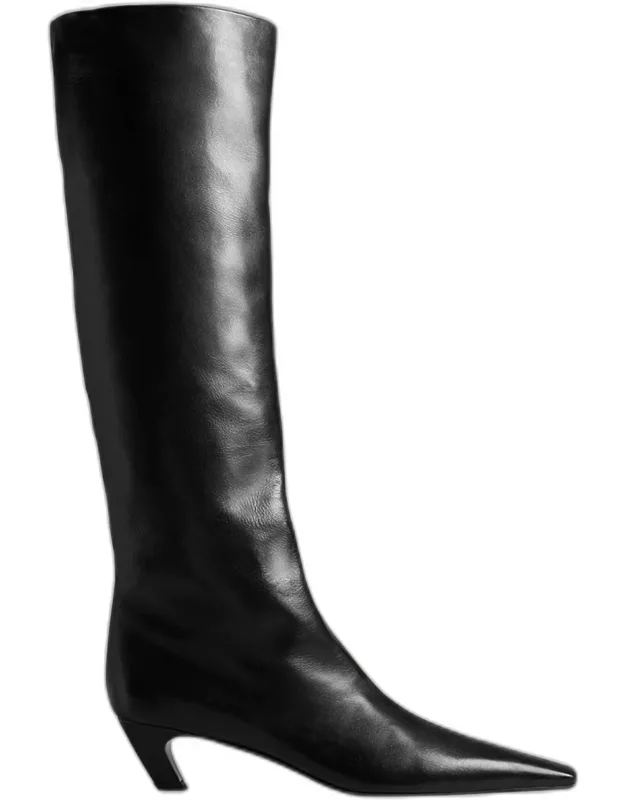 Slouchy Leather Knee Boots