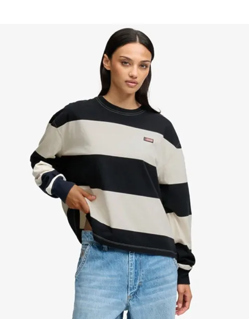 Athletic Essentials Stripe Slouchy Sweatshirt