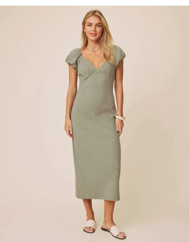 Dawn Puff Sleeve Midi Dress