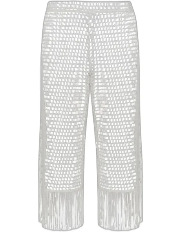Open-knit Crochet Cropped Pants