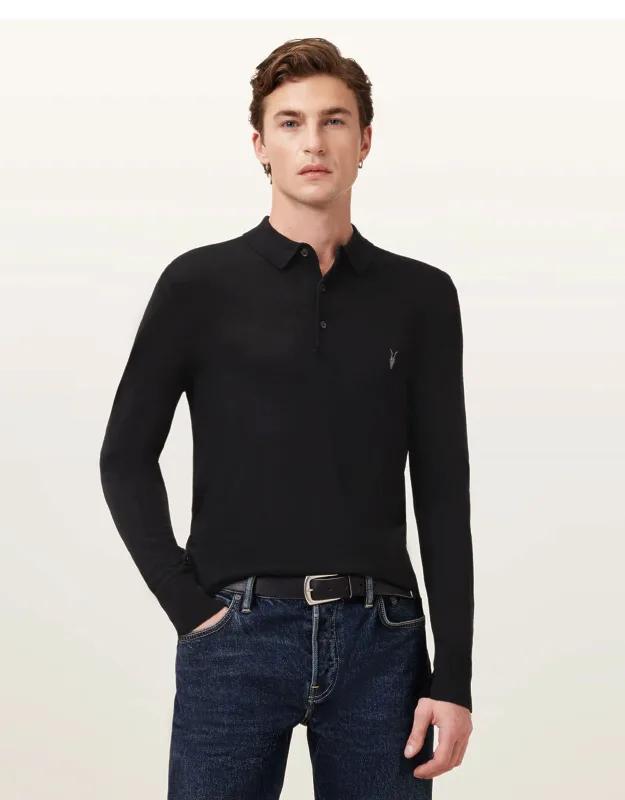 Merino Long Sleeve Polo Shirt
