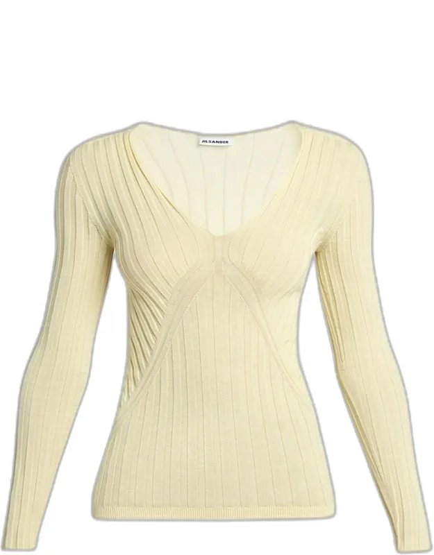 Cashmere-silk V-neck Sweater