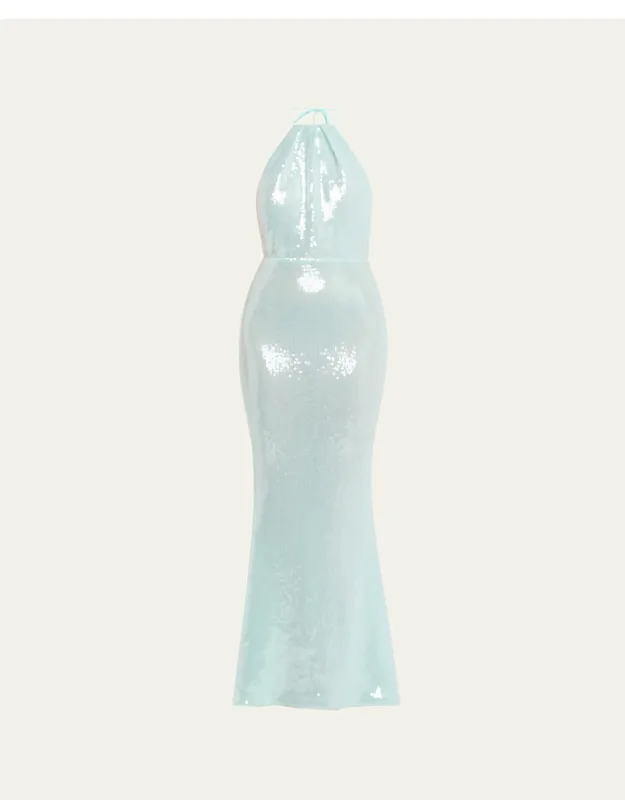 Sequined Halter Dress