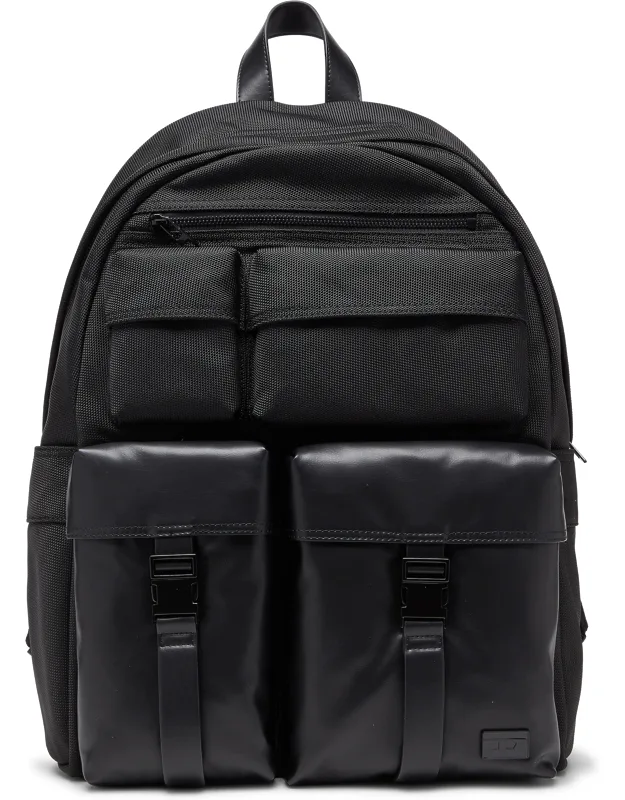Multi-pocket Backpack In Nylon With Front Pockets