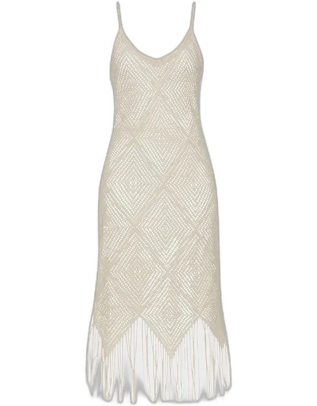 Crochet The Day V-neck Midi Dress