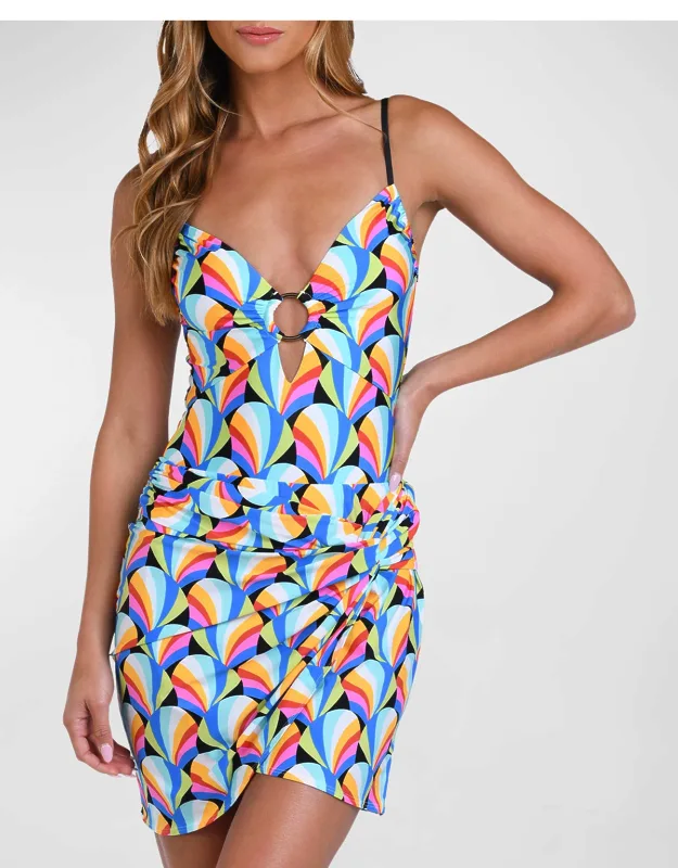 Faux Wrap Mini Skirt Coverup