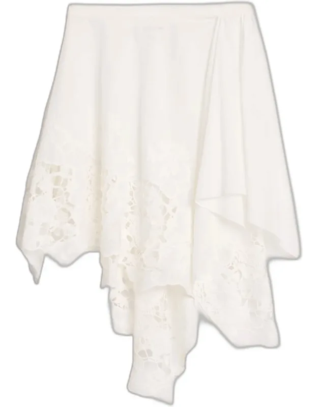 Embroidered Asymmetric Cotton Skirt