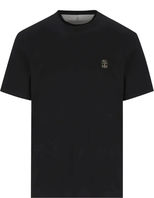 Logo-embroidered T-shirt