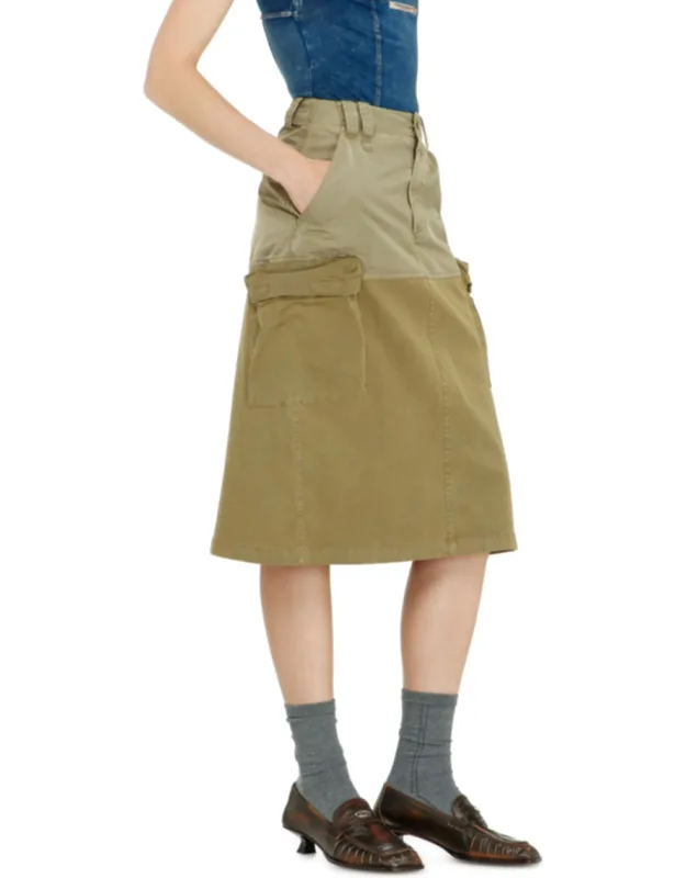 Cargo Midi Skirt In Cotton And Nylon