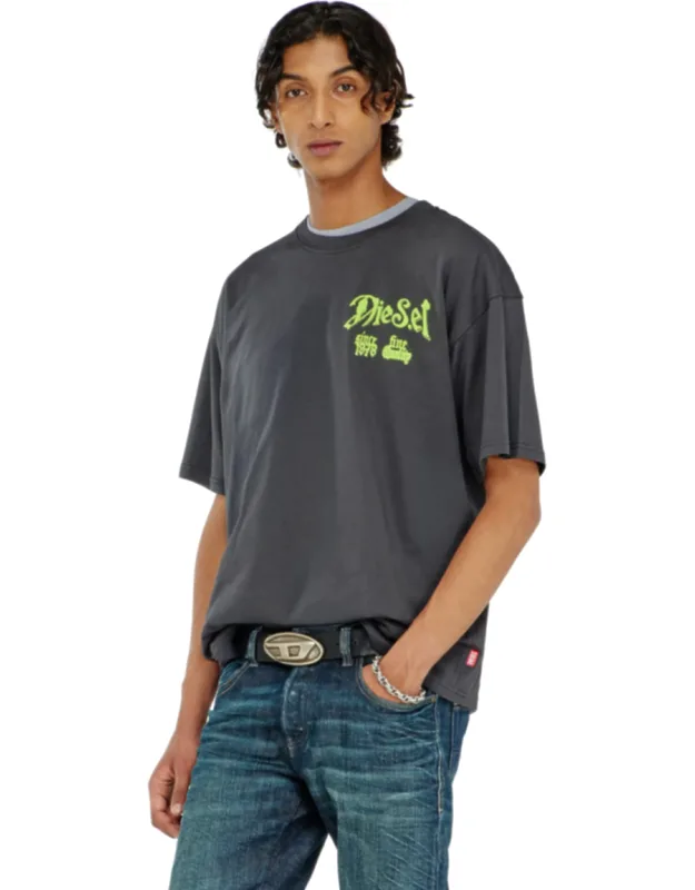 Cotton T-shirt With Flock Graphic
