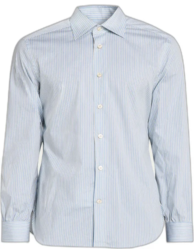 Cotton Stretch Multi-stripe Sport Shirt