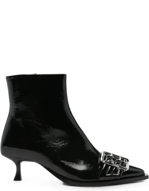 Buckle-detail Pointed-toe Ankle Boots