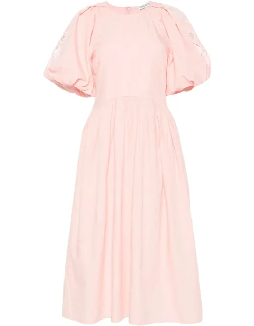 Broderie-anglaise Puff-sleeve Dress