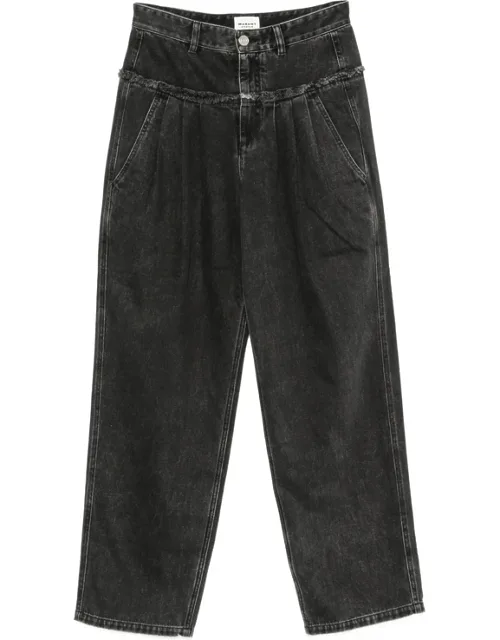 Pleated-design Jeans