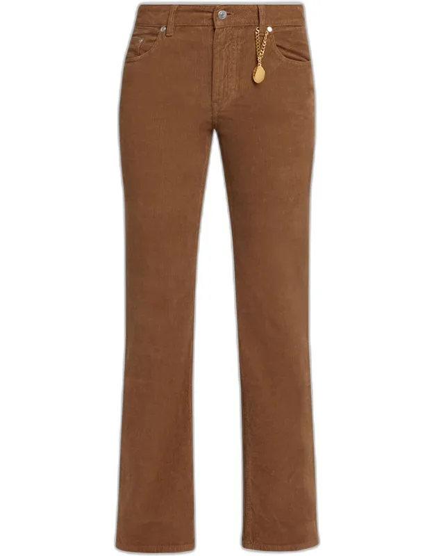 Mid-rise Cotton Corduroy Kickflare-leg Pants