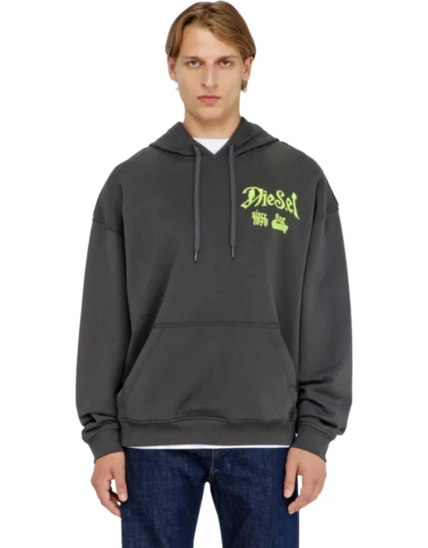 Cotton Hoodie With Flocked Graphics