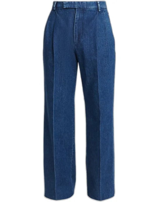 Tailored Wide-leg Denim Jeans