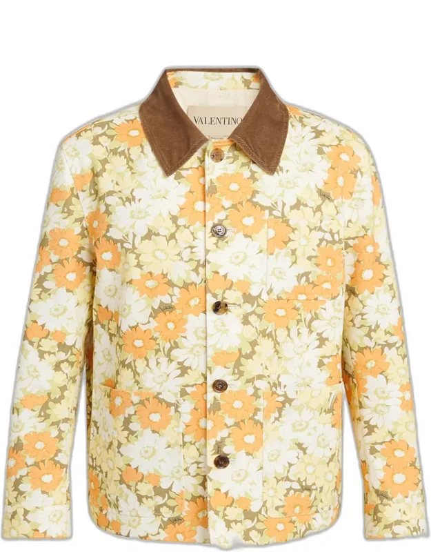 Floral-print Cotton Jacket