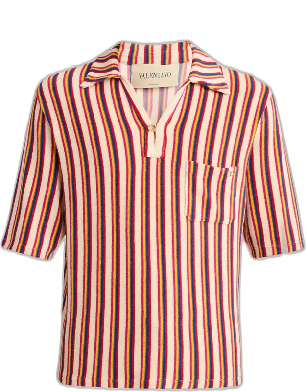 Striped Toweling Camp Shirt