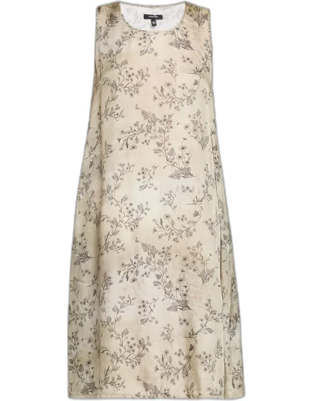 Floral Sleeveless Midi Dress