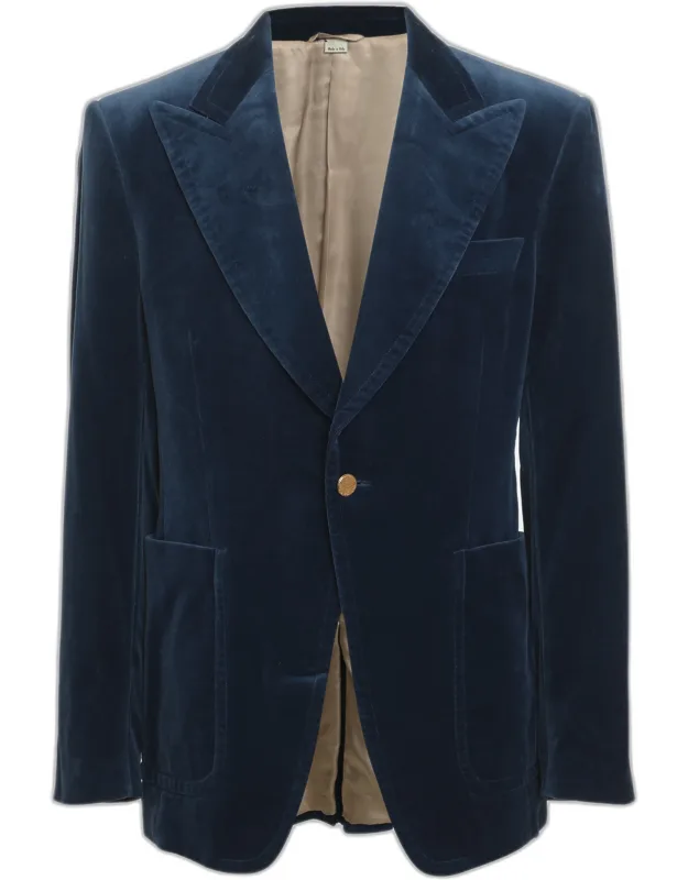 Velvet Single Breasted Blazer