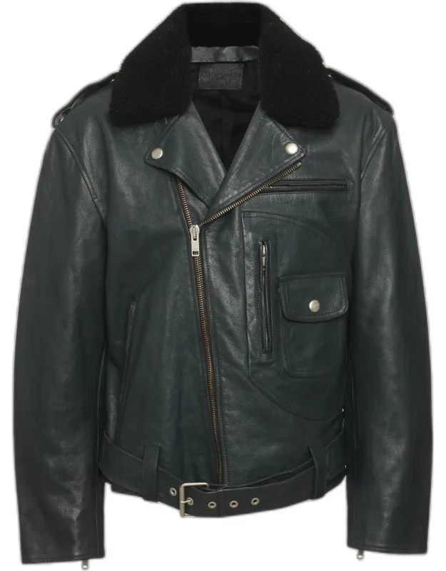 Leather And Shearling Aviator Jacket