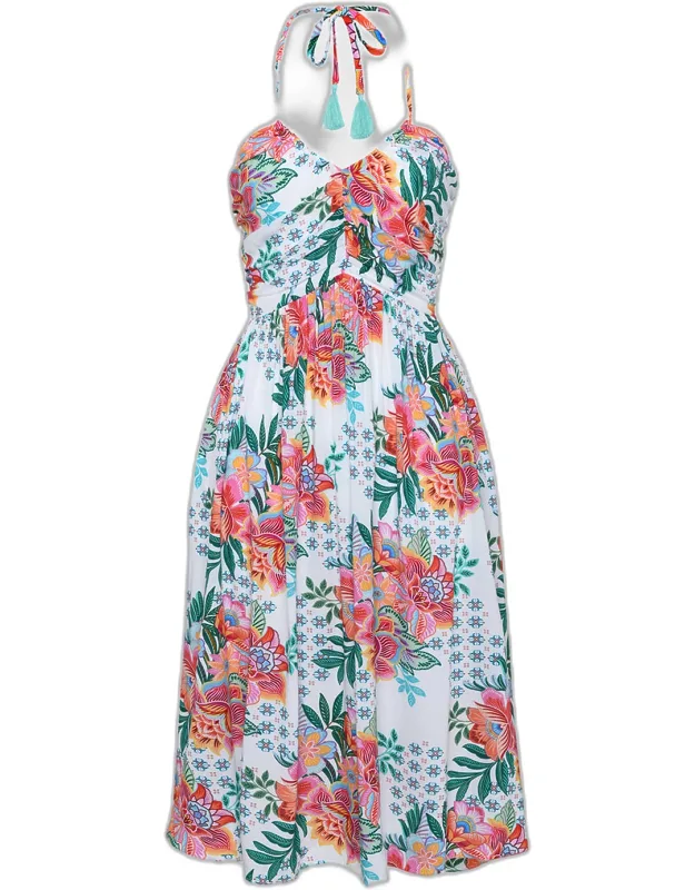 Riviera Halter Mid-calf Sun Dress Coverup