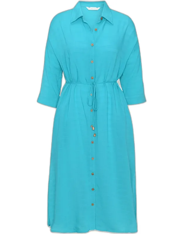 Sea Cove Midi Shirtdress Coverup
