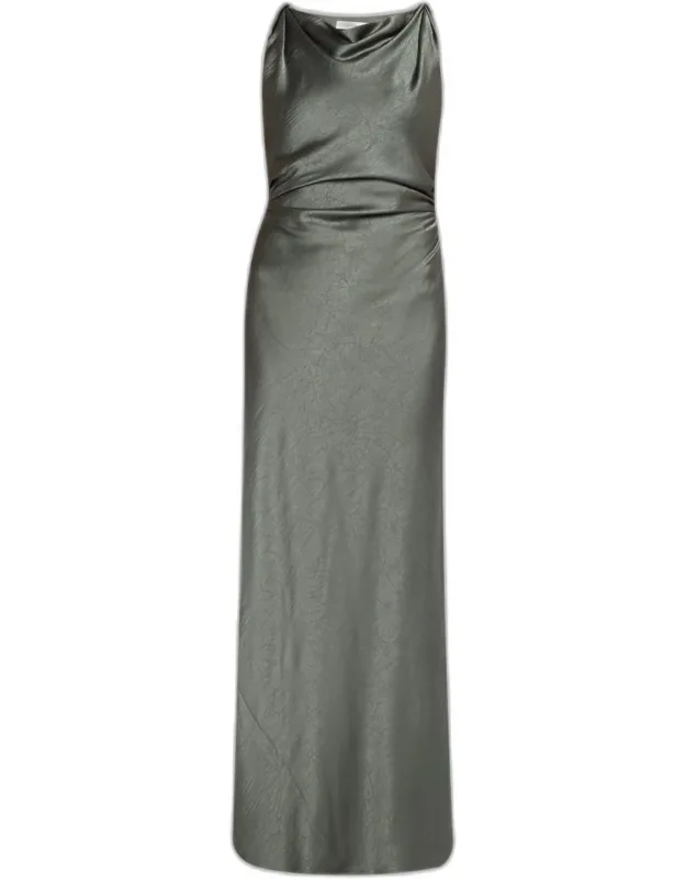 Twist Satin Maxi Dress