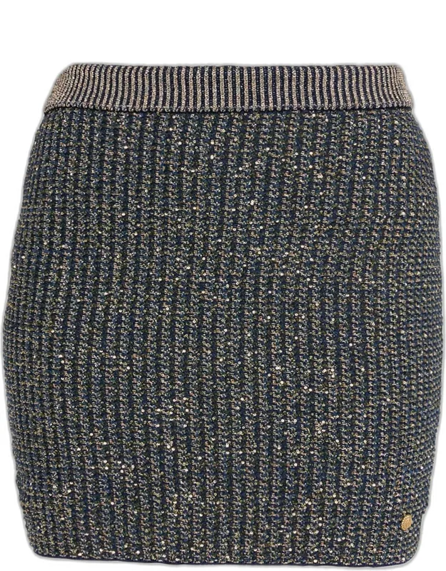 Glittered Tweed Mini Pencil Skirt