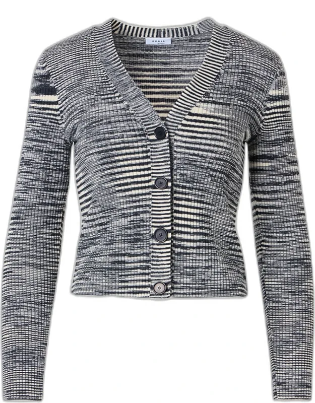 Space Dye Ribbed Merino Cardigan