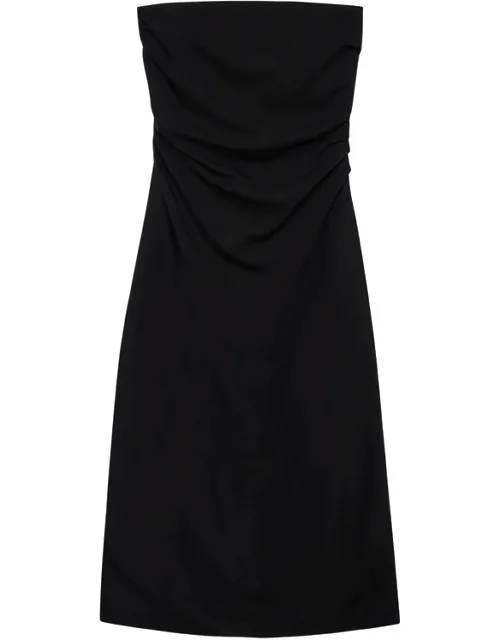 Tyla Strapless Gathered Midi Dress