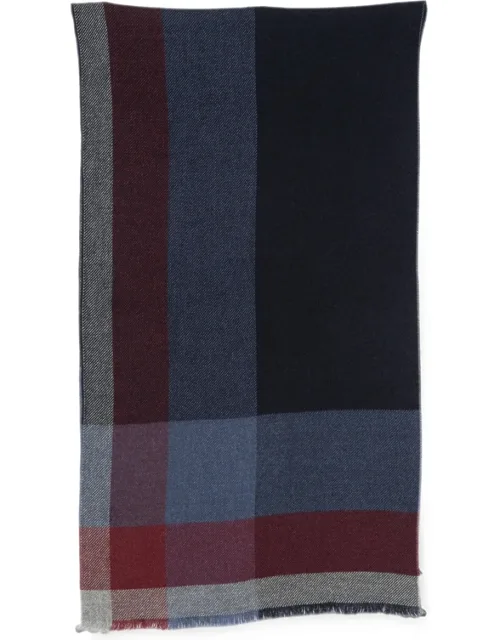 Check-pattern Frayed-edge Scarf