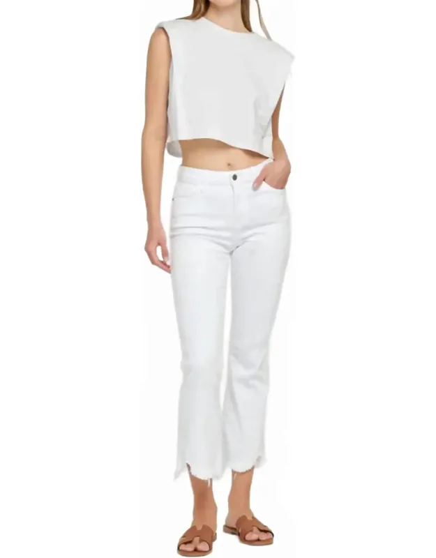 High Rise Flare Cropped Jeans