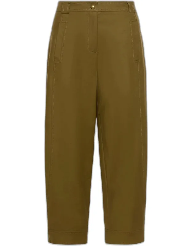 Mid-rise Barrel-leg Ankle Pants
