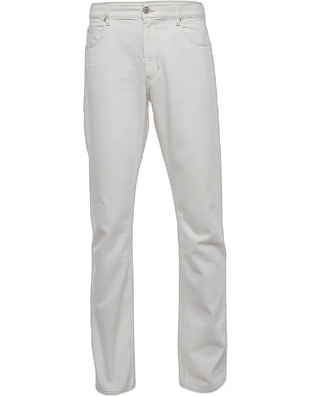 White Denim Straight Fit Jeans