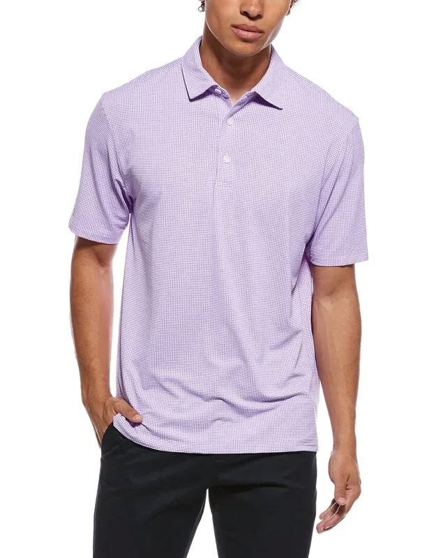 Polo Shirt - Light Violet/white, 29in From Shoulder To Hem