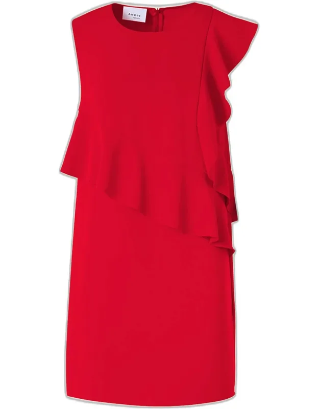 Ruffle Sleeveless Mini Shift Dress