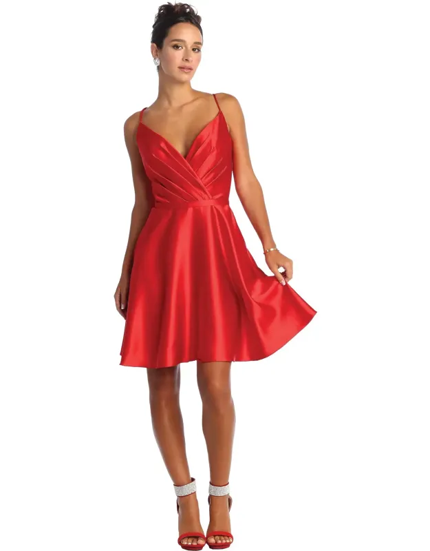 Lace Up Cocktail Dress With Pockets