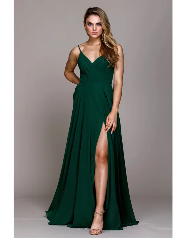 Simple Spaghetti Strap Chiffon Dress