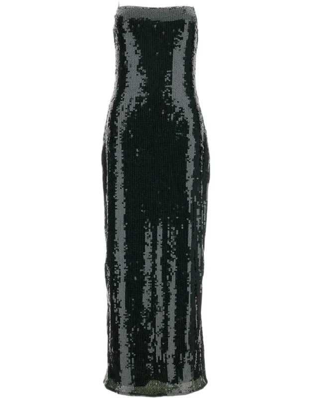 Olive Sequined Stretch Dress