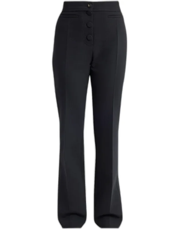 Button-front Straight-leg Trousers