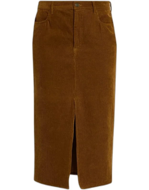 Odalie Corduroy Midi Skirt