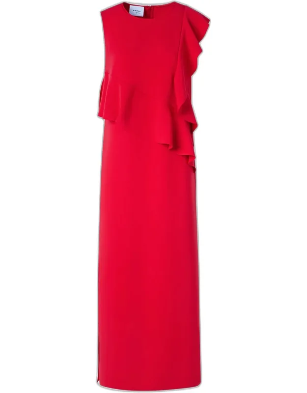 Flounce-detail Tunic Midi Dress