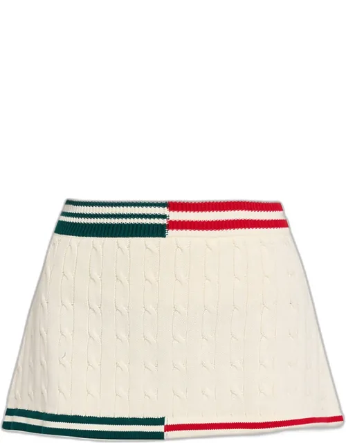 Cable-knit Mini Skirt